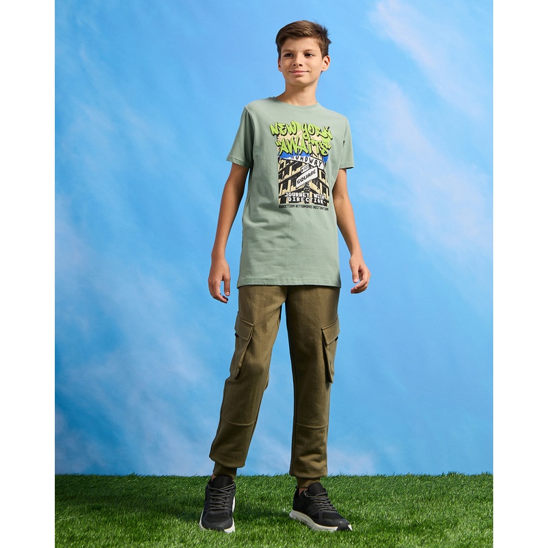 Senior Boys Charcoal One Way City Name T-Shirt
