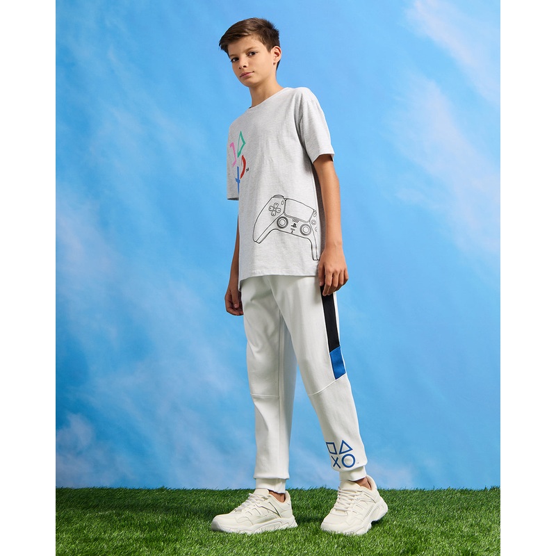 Senior Boys Grey Play Station Printed T-Shirt