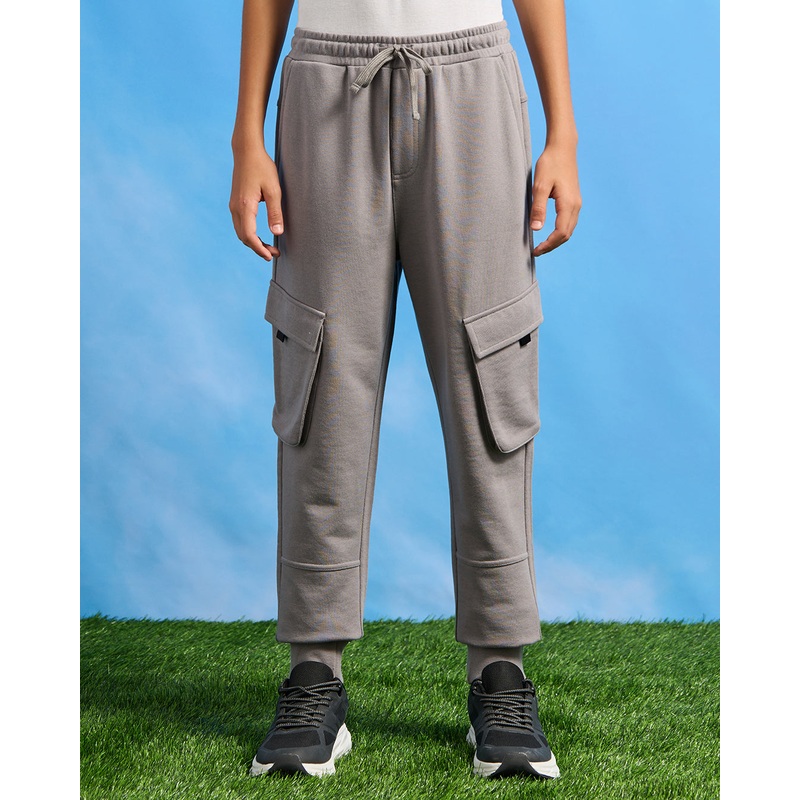 Senior Boys Grey Pocket Cargo Active Pants