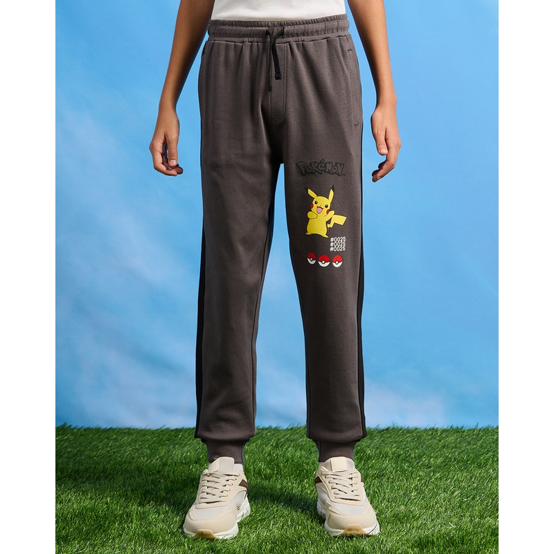 Senior Boys Grey Pokemon Print Active Pants