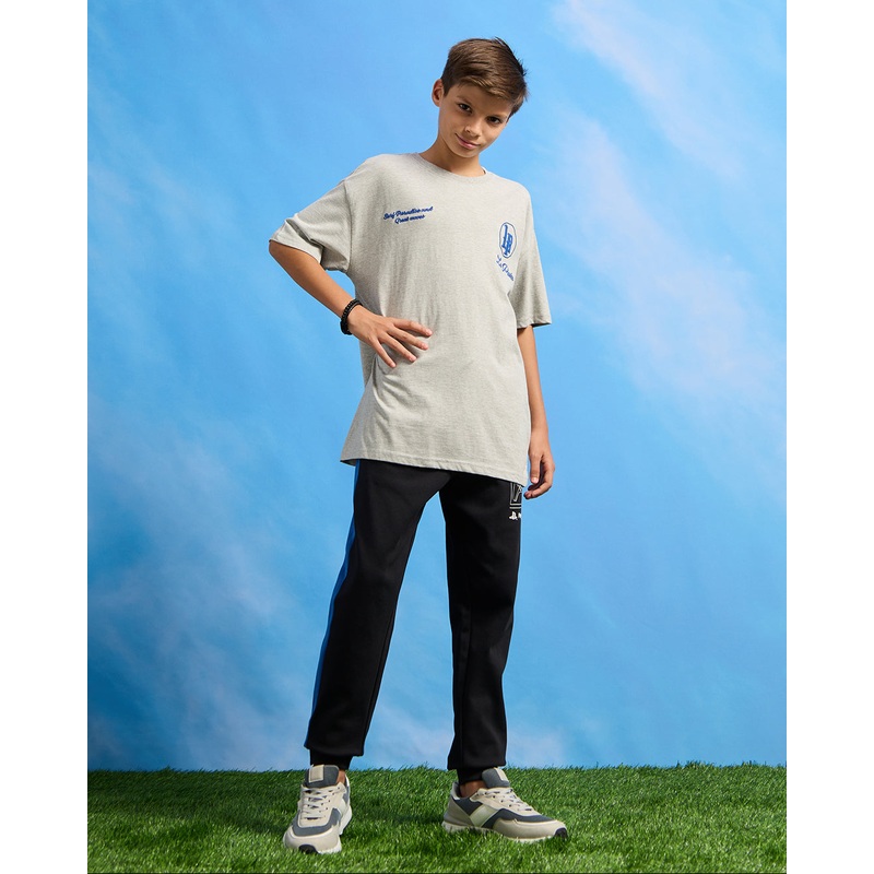 Senior Boys Grey Printed Oversize T-Shirt