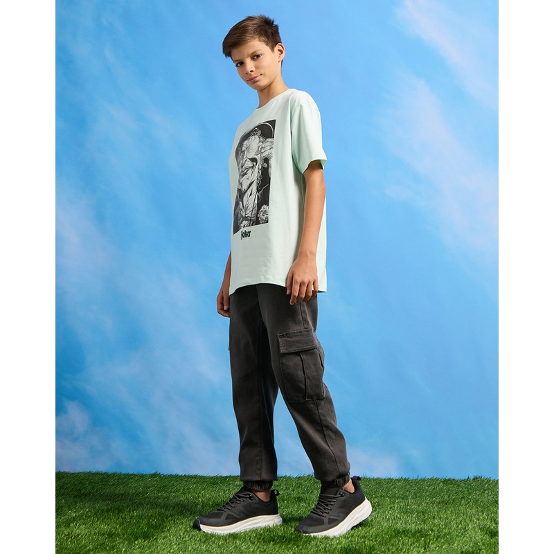 Senior Boys Mint Joker Print T-Shirt