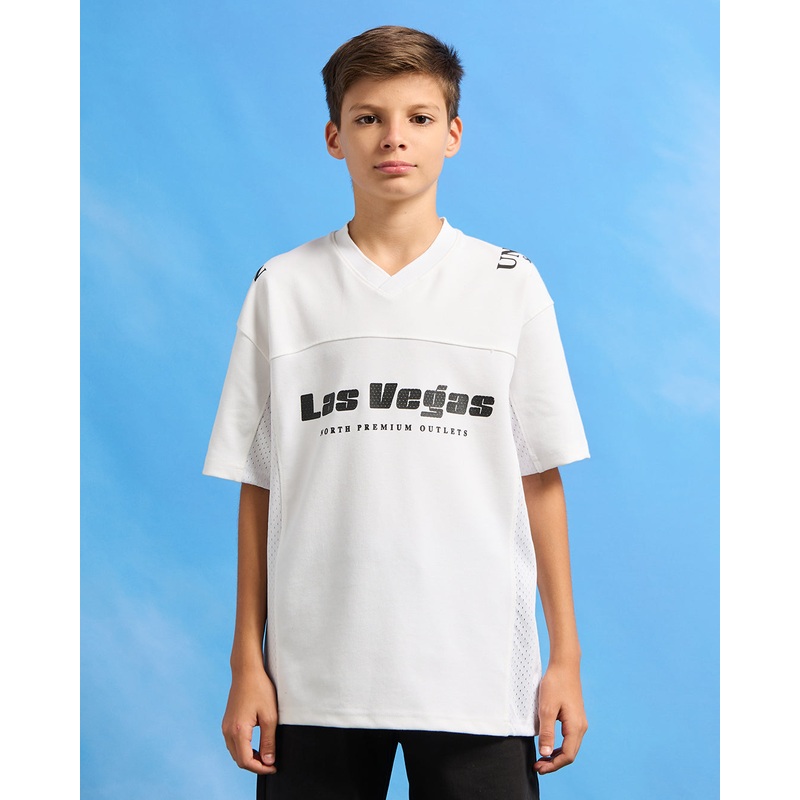 Senior Boys White Oversize Rugby T-Shirt