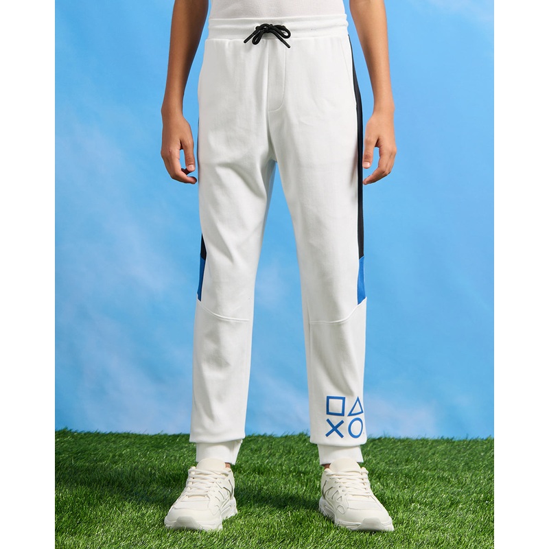 Senior Boys White PlayStation Active Pants