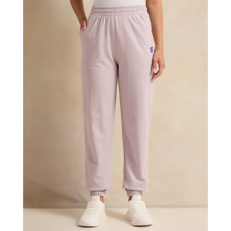 Women Lilac Elasticated Hem Active Pants