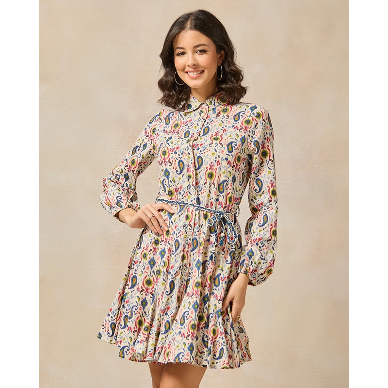 Women Multicolour Collared Dress