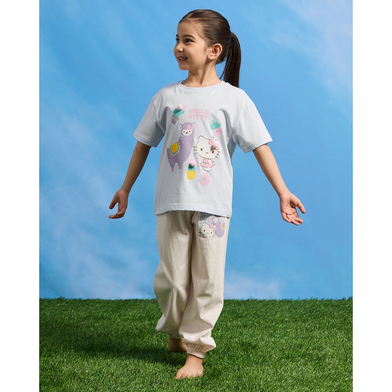 Girls Mint Hello Kitty Placement Print Pyjama Set (2 Piece)