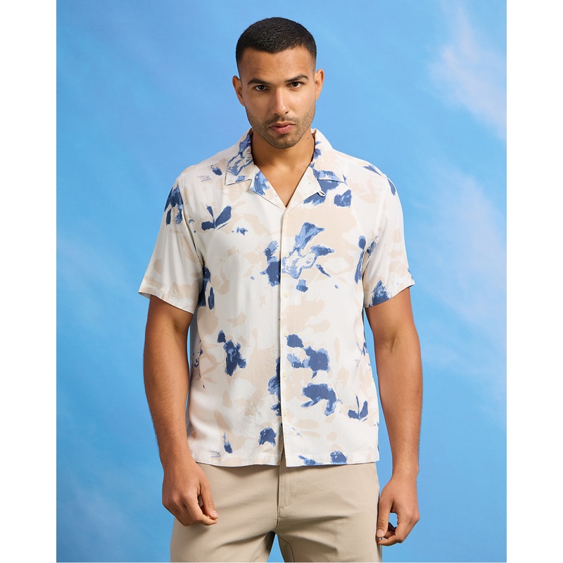 Men Beige Printed Resort Shirt
