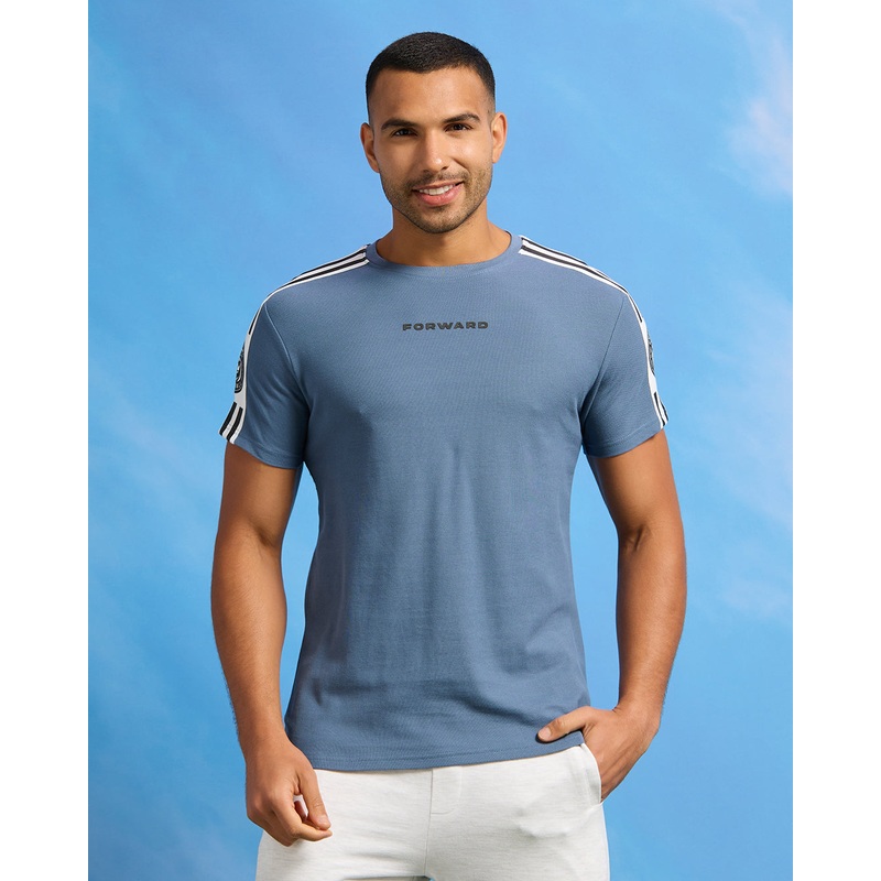 Men Blue Pique Active T-Shirt|Small|Medium|Large|X-Large|XX-Large