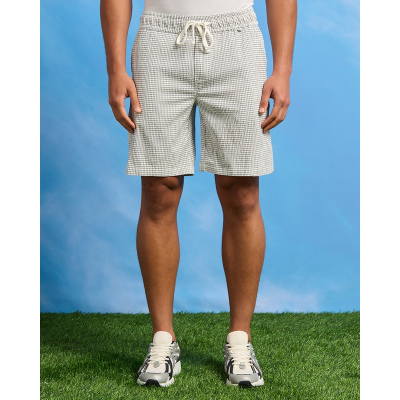 Men White Seersucker Short|Small|Medium|Large|X-Large|XX-Large