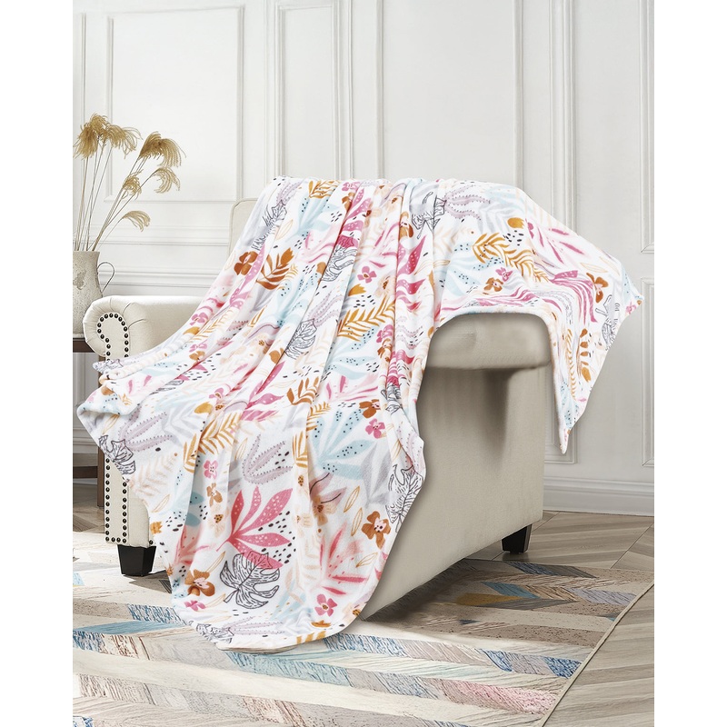 Pink Floral Printed Kids Blanket