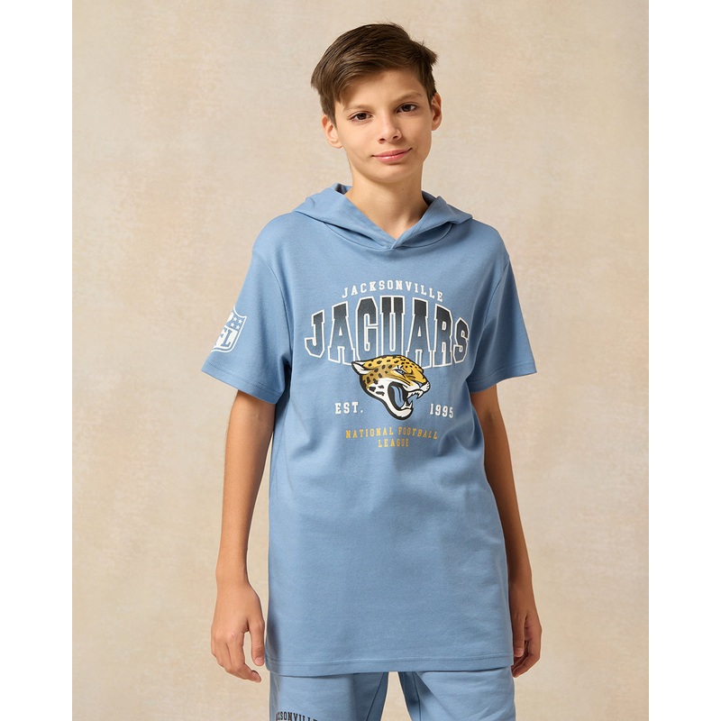 Senior Boys Blue Hooded Over Sized T-Shirt