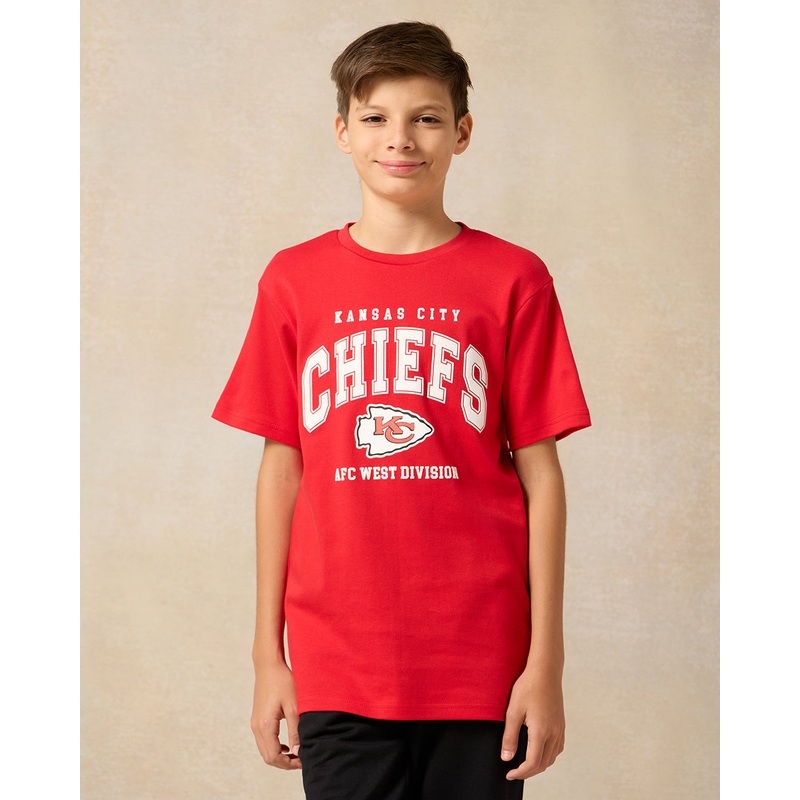 Senior Boys Red Over Size Kansas Chiefs T-Shirt