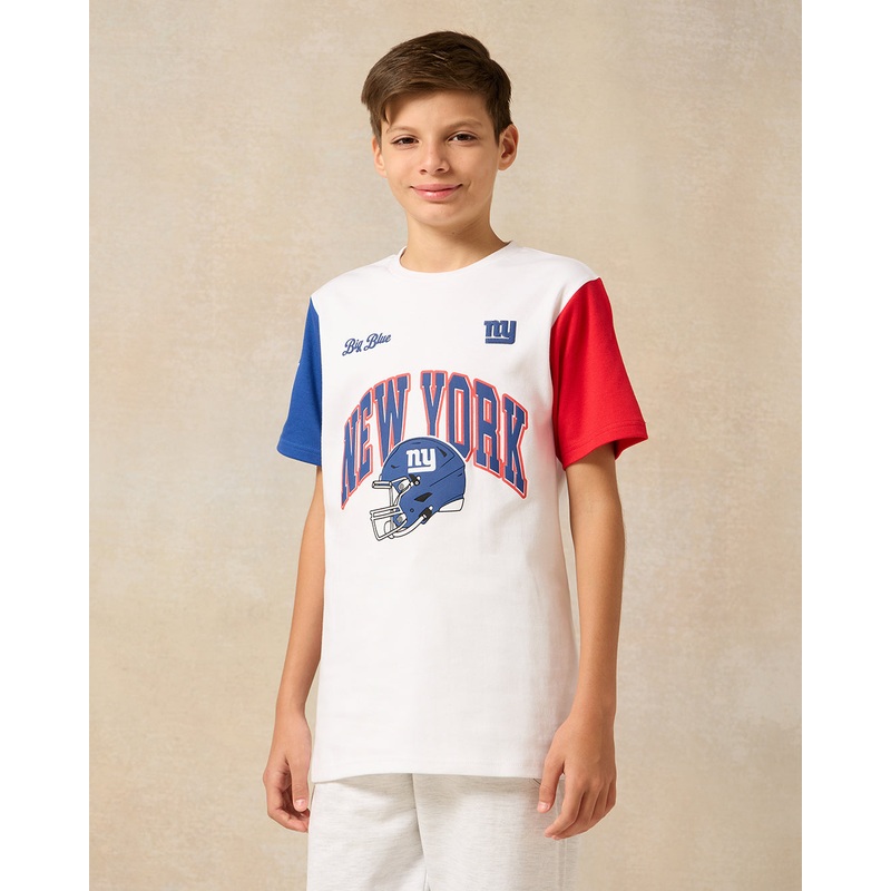 Senior Boys  White Over Size NY Giants T-Shirt