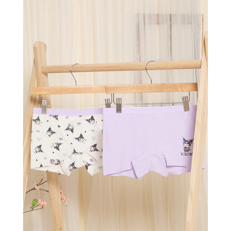 Senior Girls Lilac Kuromi Print Boxer Brief Set (Pack of 2)