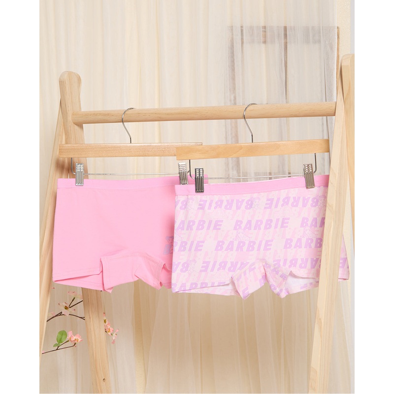 Senior Girls Pink Barbie Print Boxer Brief Set (Pack of 2)