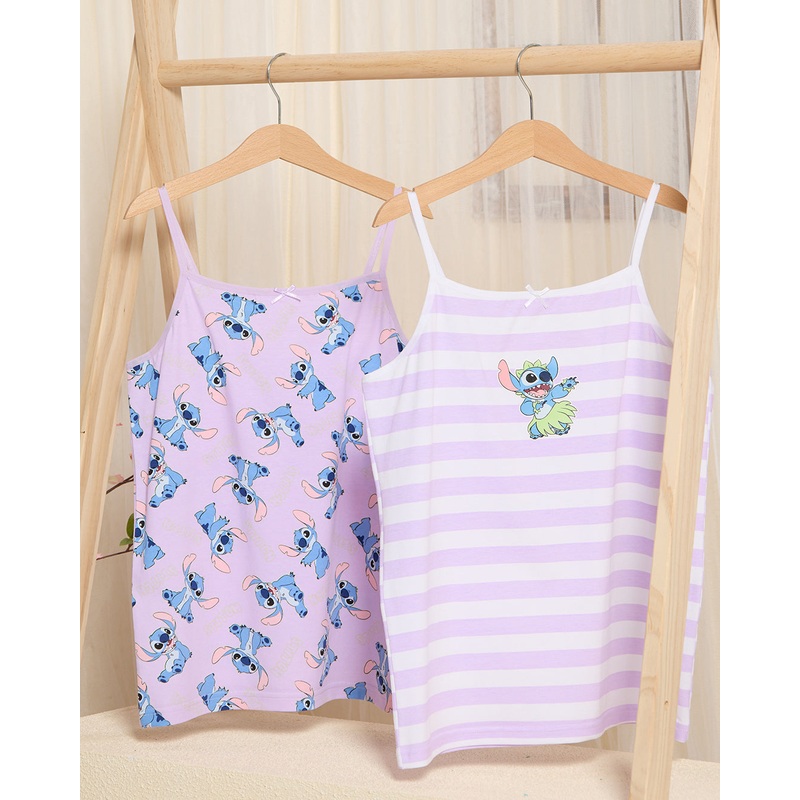 Senior Girls Pink Stitch Print Vest (Pack of 2)