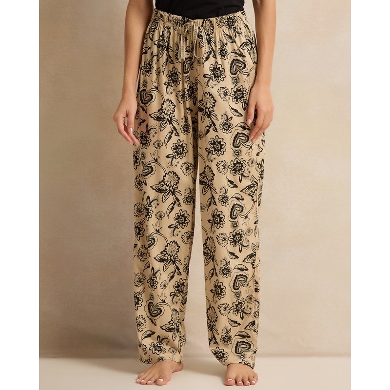 Women Beige Printed  Payjama Bottom