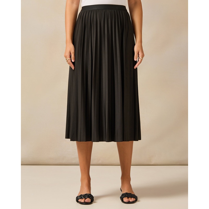 Women Black Pleated Skirt|UK8|UK10|UK12|UK14|UK16|UK18