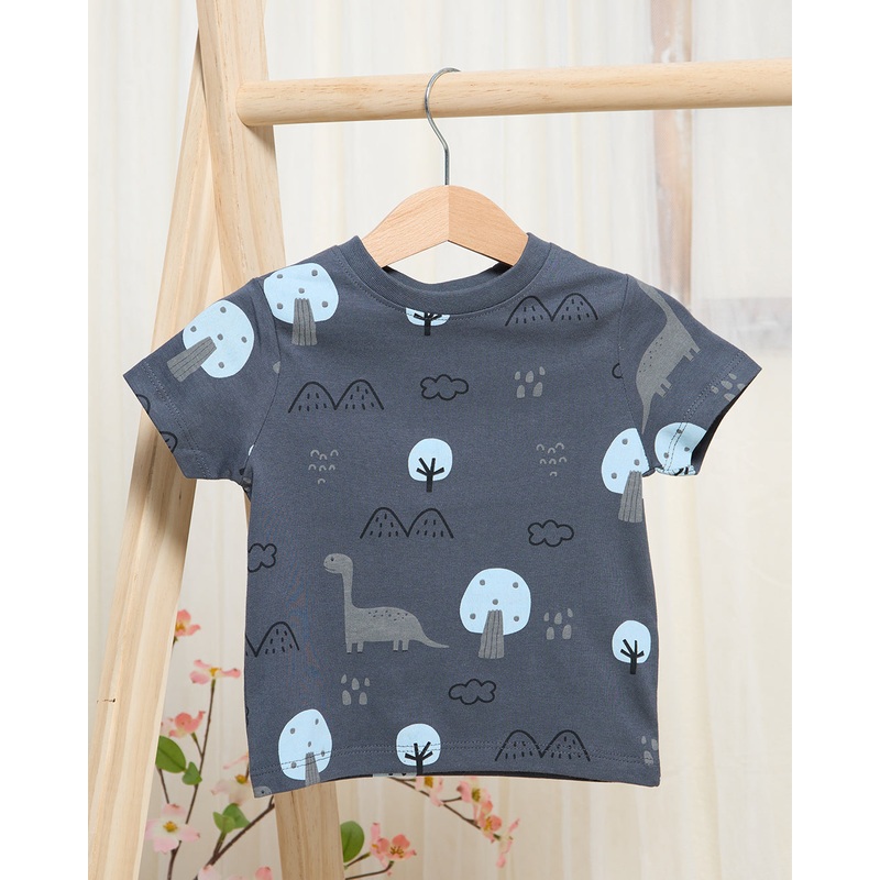 Infant Boys Blue Dino Printed T-Shirt
