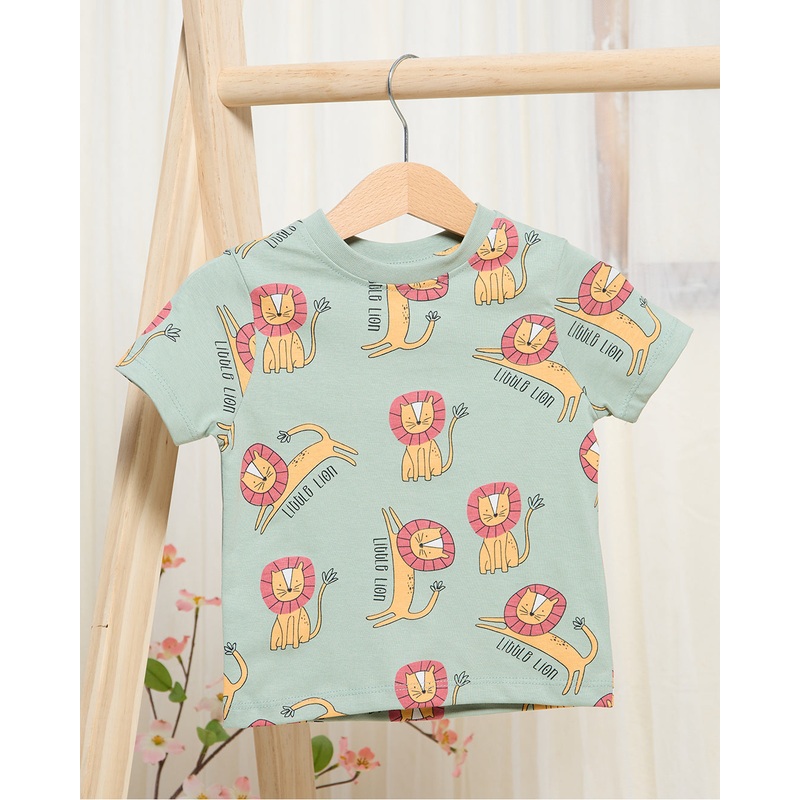 Infant Boys Green Lion Print T-Shirt