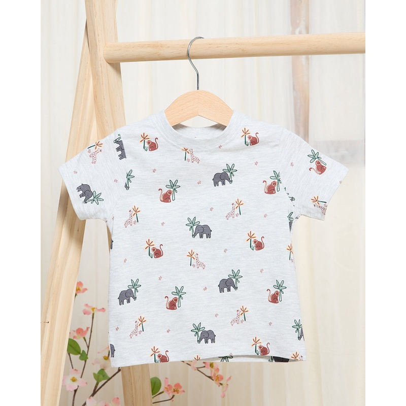 Infant Boys Grey Elephant In Jungle T-Shirt