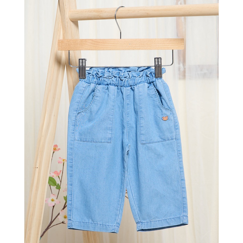 Infant Girls Blue Lace Pocket Jeans