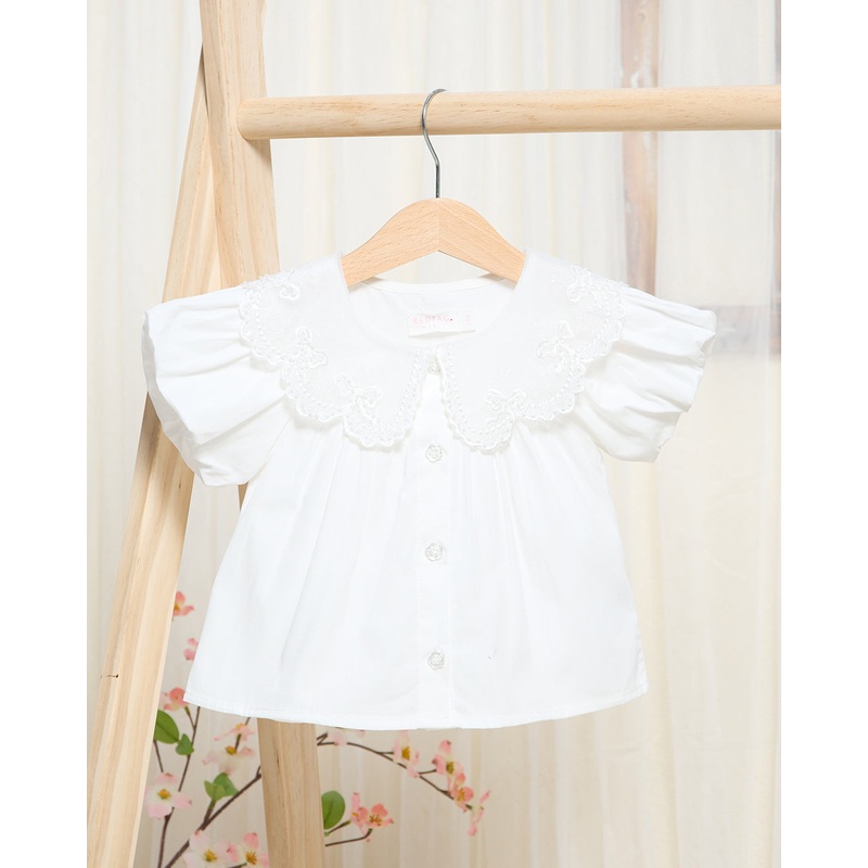 Infant Girls White Embossed Blouse