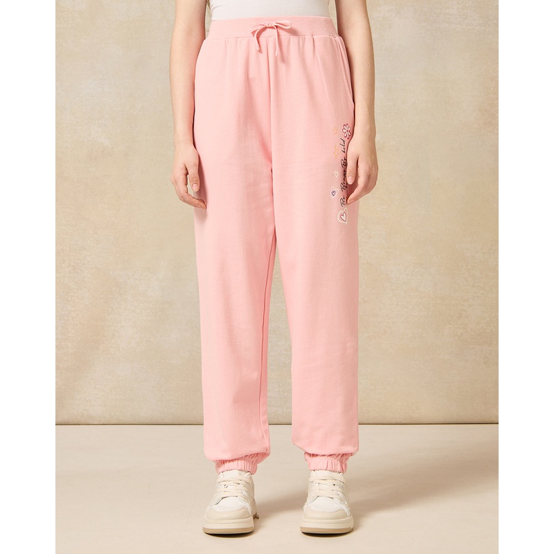 Senior Girls Pink Printed Active Pants