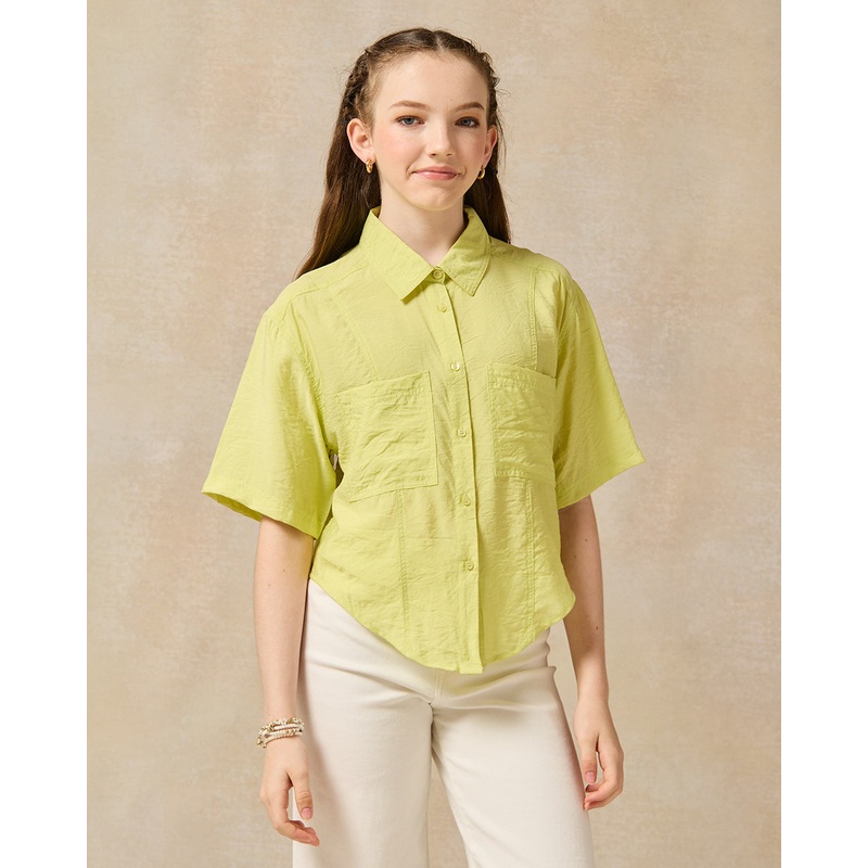 Senior Girls Yellow Solid Shirt