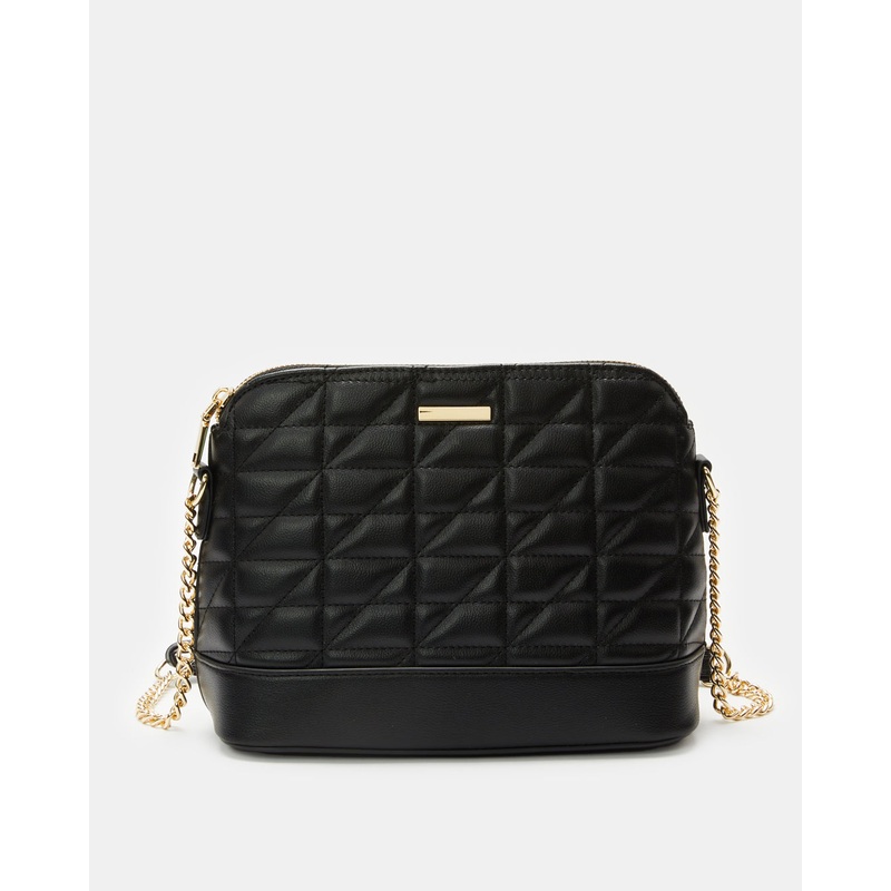 Women Black Quilted Crossbody Bag