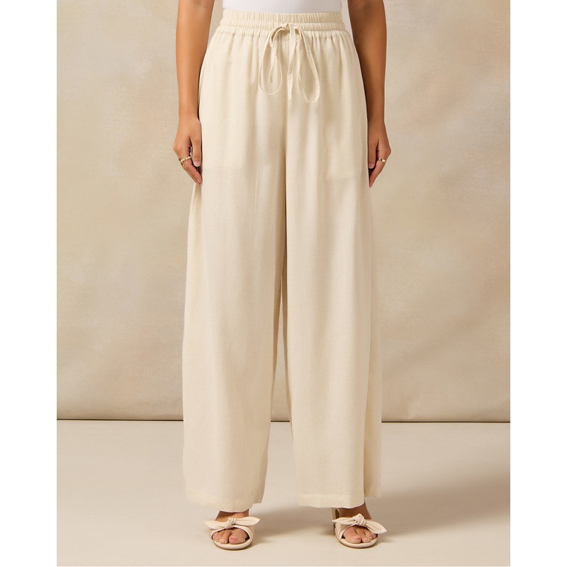 Women Ivory Wide Leg Trousers|UK8|UK10|UK12|UK14|UK16|UK18