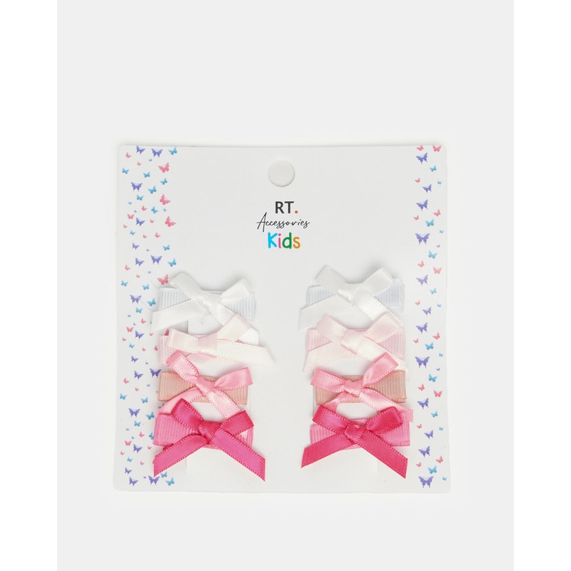 Girls Assorted Embellished Hair Clips Set (Pack of 8)