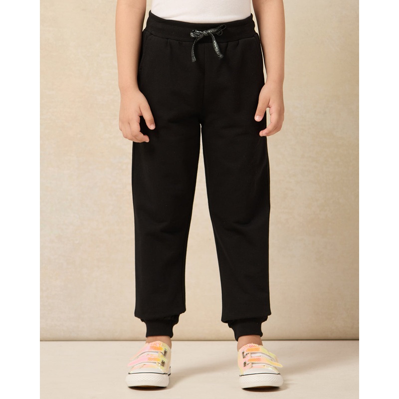 Girls Black Active Track Pants