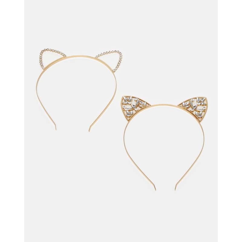Girls Gold Embellished Headband Set (Pack of 2)