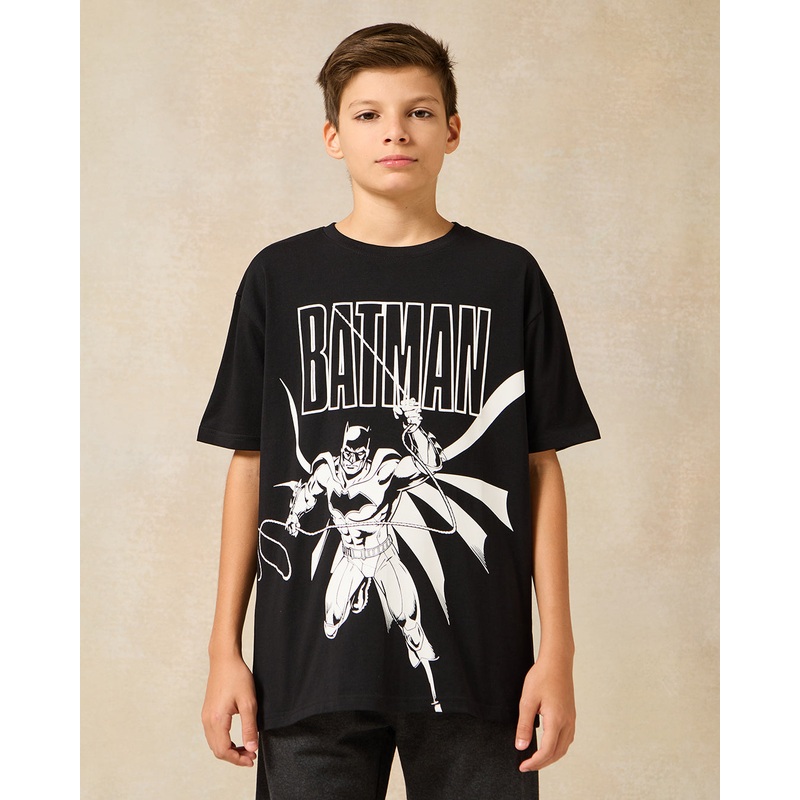 Senior Boys Black Batman T-Shirt