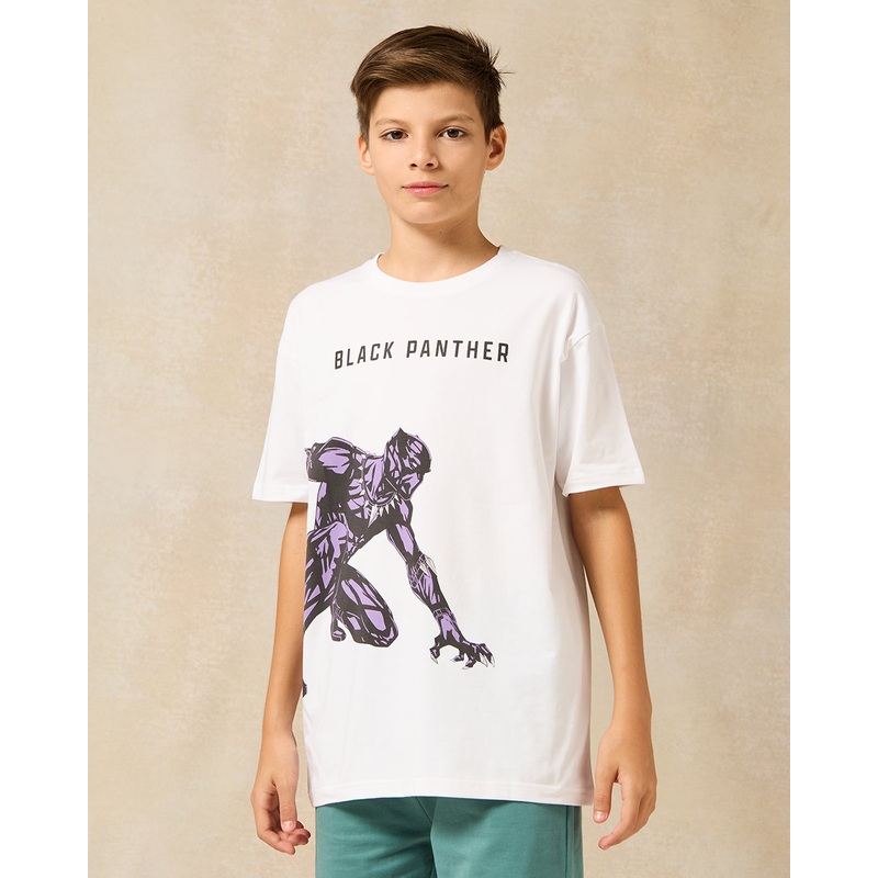 Senior Boys White Black Panther T-Shirt