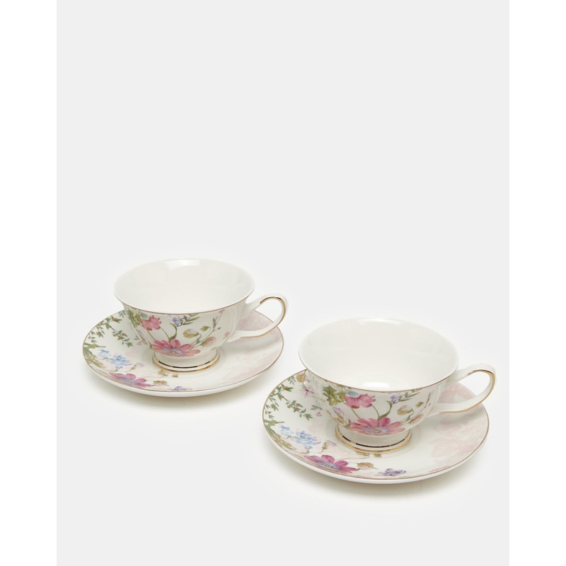 White Floral Tea Set (4 Piece)