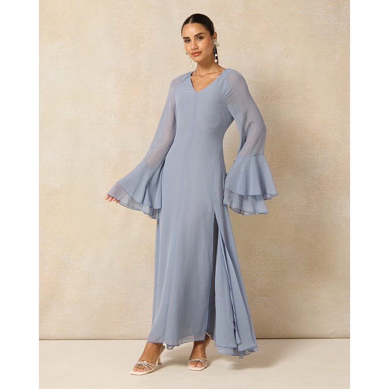 Women Blue Fit & Flare Dress|UK8|UK10|UK12|UK14|UK16|UK18