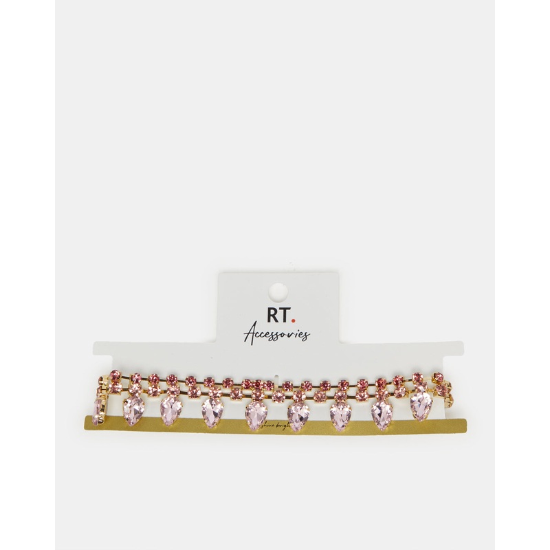 Women Gold Embellished  Rhinestone Choker