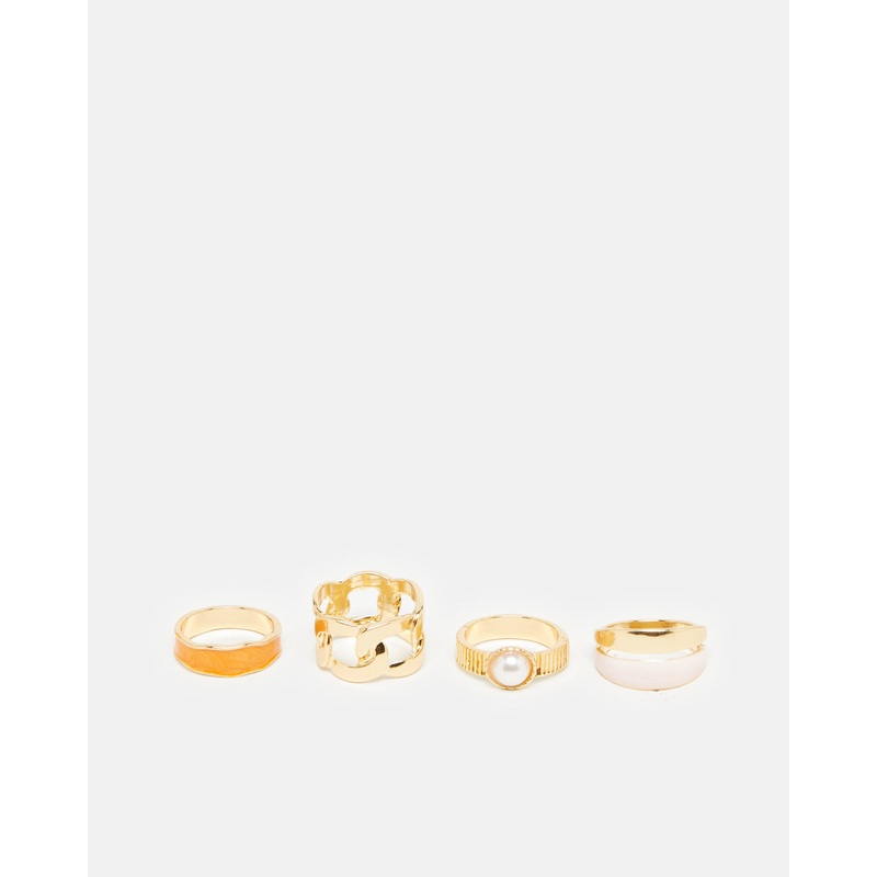 Women Gold Ring Set (4 Piece)