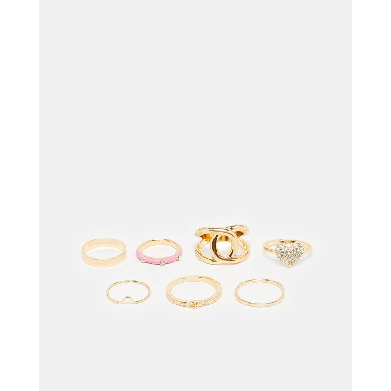 Women Gold Ring Set (7 Piece)