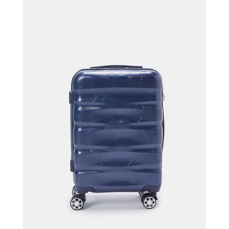 Blue Textured Trolley Luggage Trolley (20 Inch)