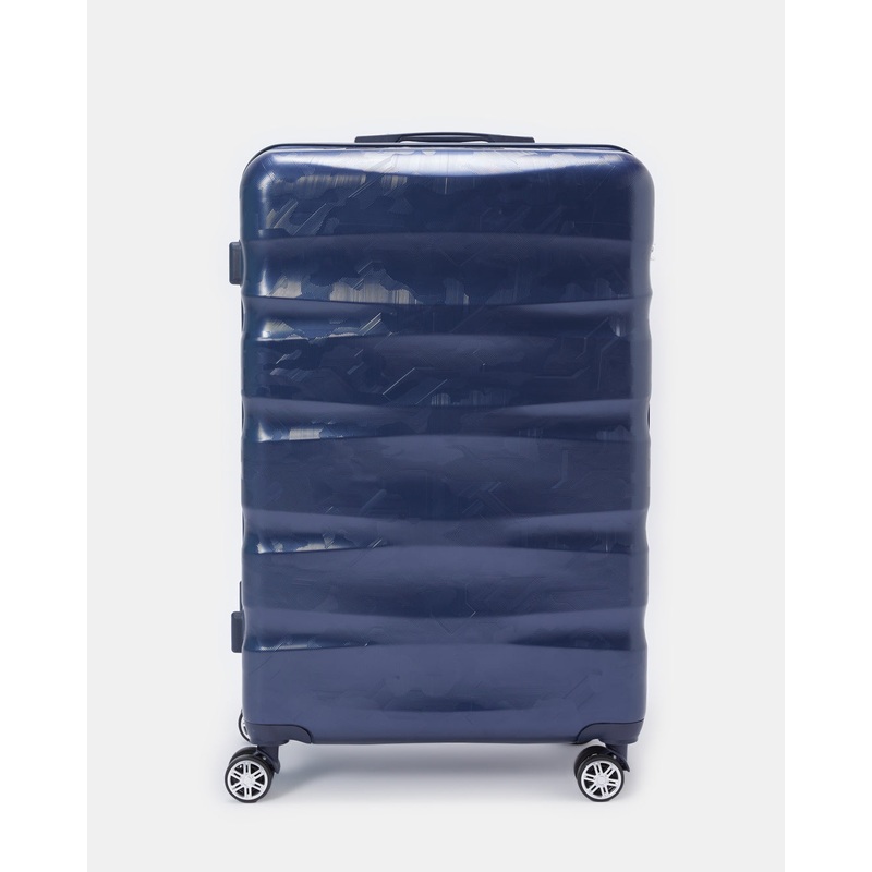 Blue Textured Trolley Luggage Trolley (28 Inch)