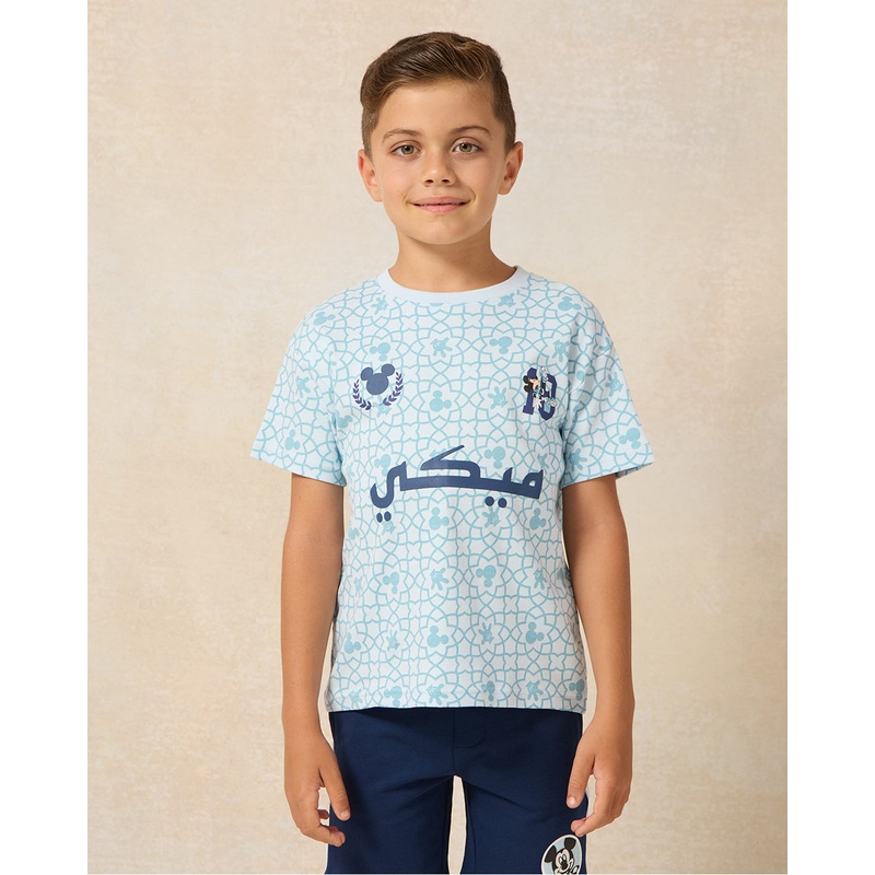 Boys Blue Mickey Printed T-Shirt