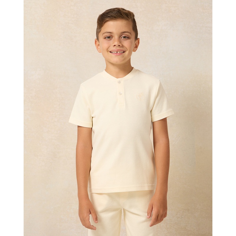 Boys Cream Plain T-Shirt|2-3 Years|3-4 Years|4-5 Years|5-6 Years|6-7 Years|7-8 Years