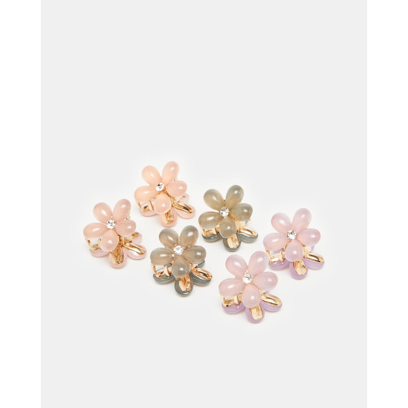 Girls Assorted Embellished Hair Claw Set (6 Piece)
