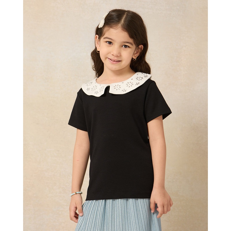 Girls Black Embellished Casual Top