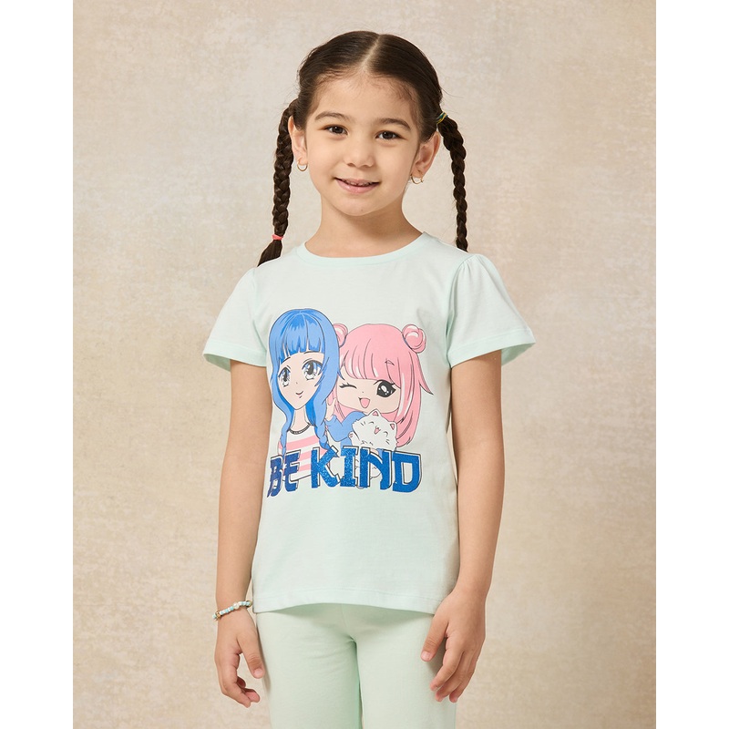 Girls Mint Printed T-Shirt|2-3 Years|3-4 Years|4-5 Years|5-6 Years|6-7 Years|7-8 Years