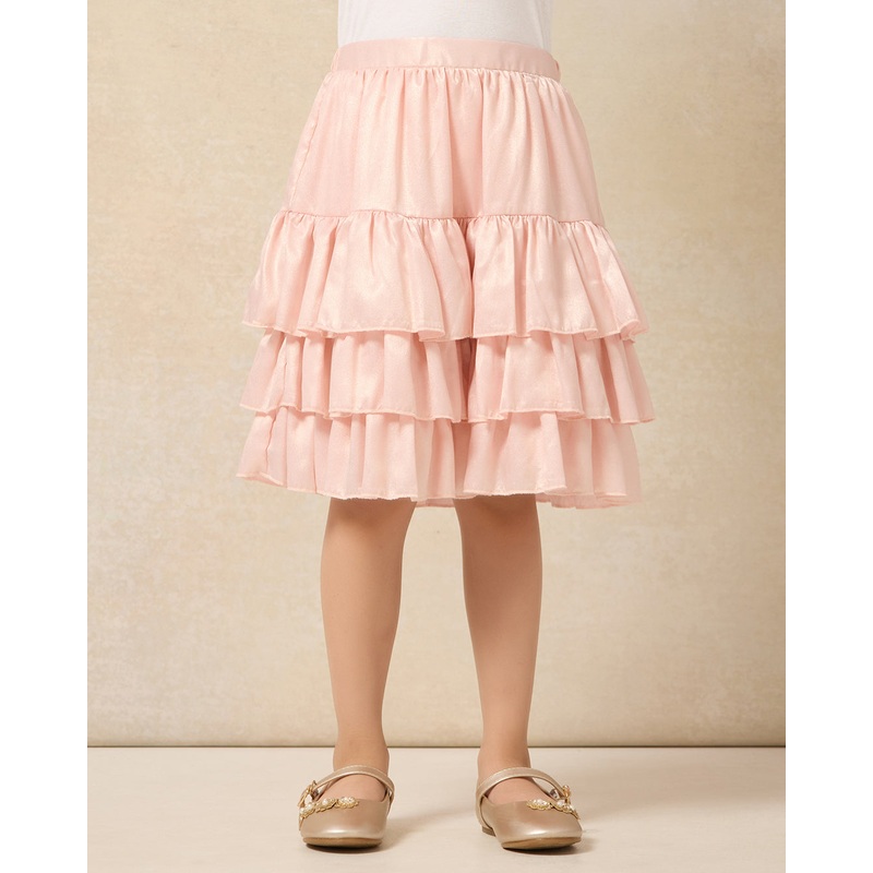 Girls Pink Layered Skirt|2-3 Years|3-4 Years|4-5 Years|5-6 Years|6-7 Years|7-8 Years